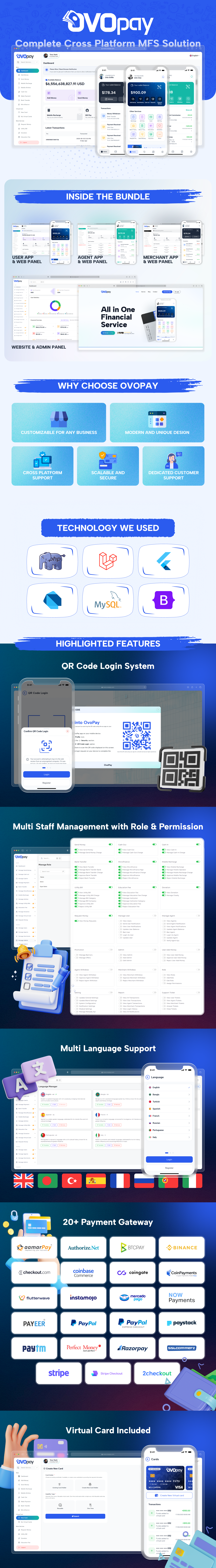 OvoPay - Complete Cross Platform MFS Solution | User, Agent & Merchant Apps with Web | Admin Panel - 1