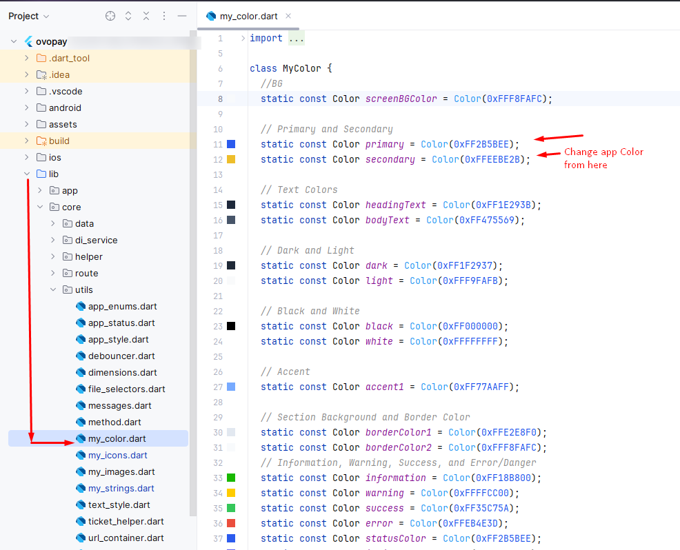 App Color Setup