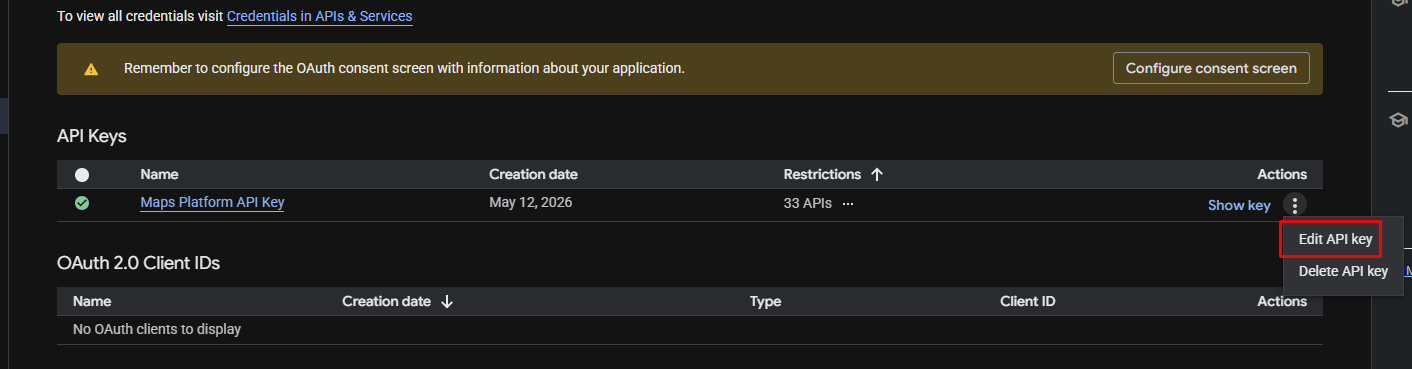 API Restriction
