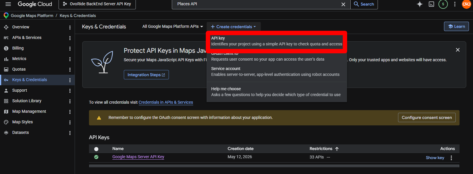 Client Key Credentials