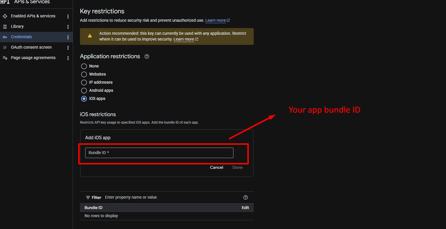 iOS Restriction